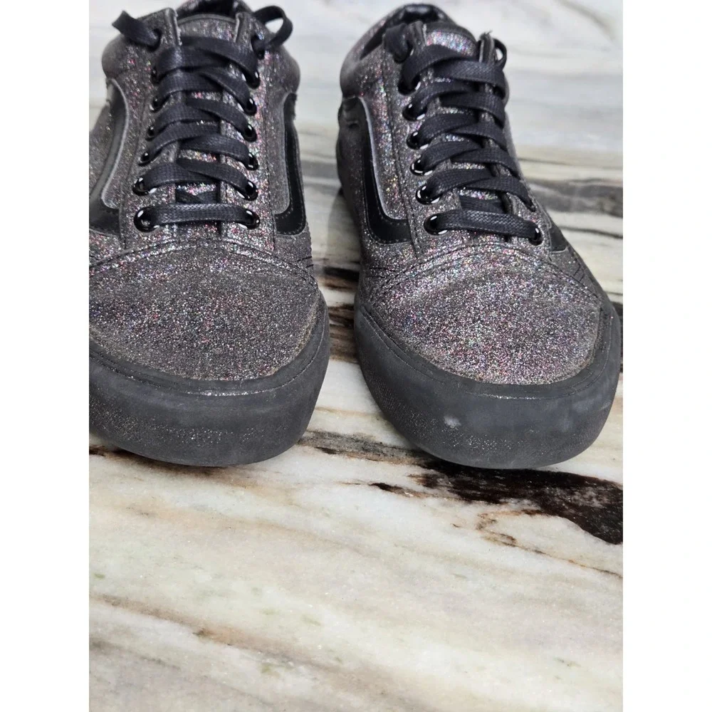 Vans Black Rainbow‎ Glitter Men 7 Women 8.5 Skate Grunge Y2K Gorecore